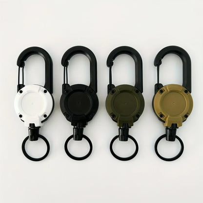 1/2/4pcs Extendable Retractable Holders Keychain Badge Reels Heavy Duty Clip With Carabiner Key Chain For Men Outdoor Bags